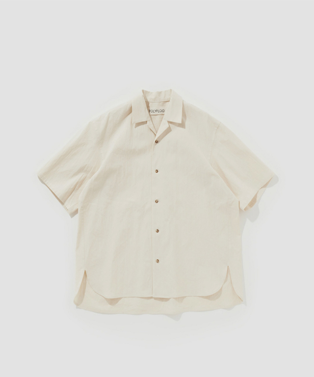 POLYPLOID OPEN COLLAR SHIRT A OFF WHITE - Mens | rroomm