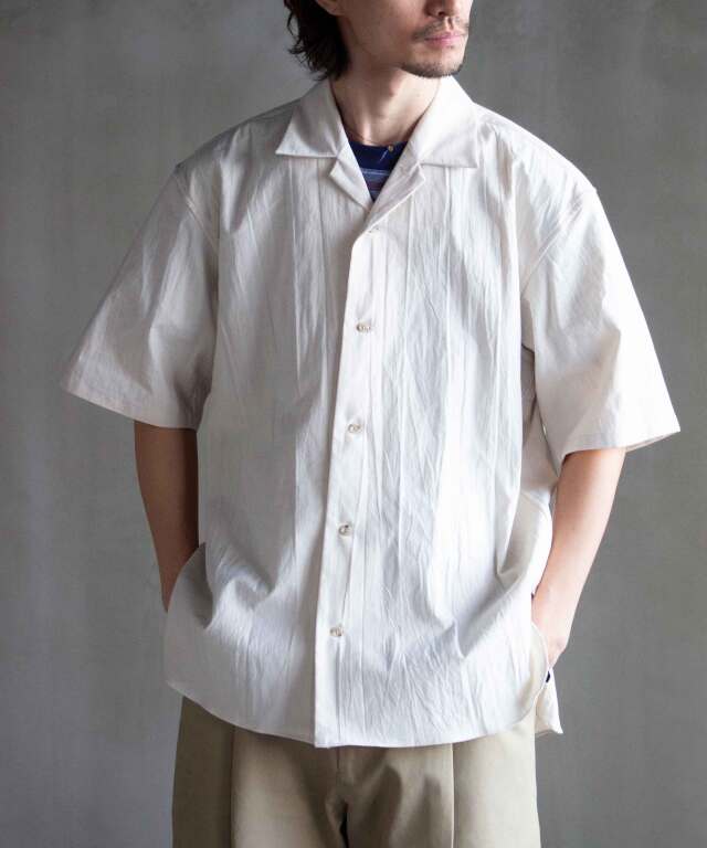 トップス POLYPLOID OPEN COLLAR SHIRT A OFF WHITE POLYPLOID OPEN COLLAR SHIRT A OFF WHITE - Mens | rroomm