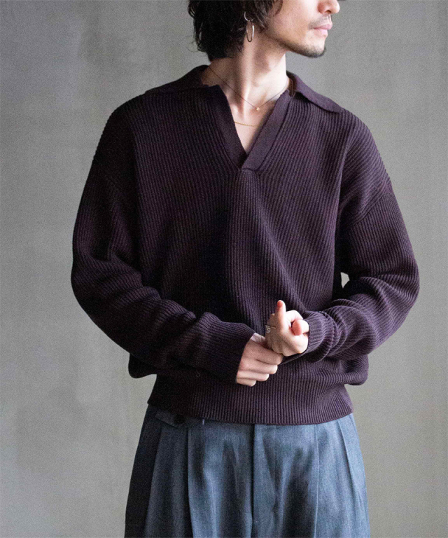 OLD FOLK HOUSE Skipper Knit Dark Brown - Mens