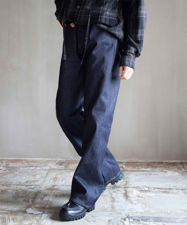 DAIRIKU "Straight"Rigid Denim Pants Indigo - Mens