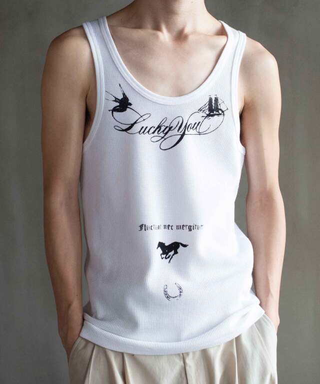 KAKAN [rroomm exclusive]Sailor Tattoo Tanktop WHITE - Mens
