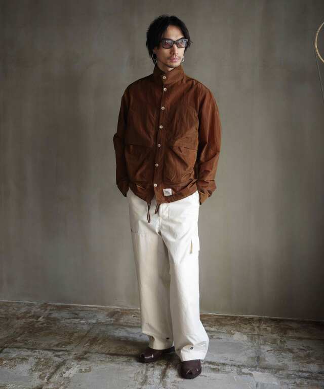 RANRA EPITOME SHINY NYLON L/S SHIRT BRONZE BRONZE BROWN - Mens
