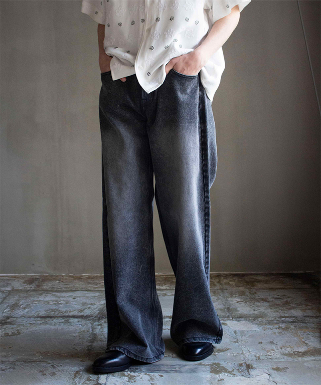 GLASS CYPRESS Black Oversized Denim Black - Mens | rroomm
