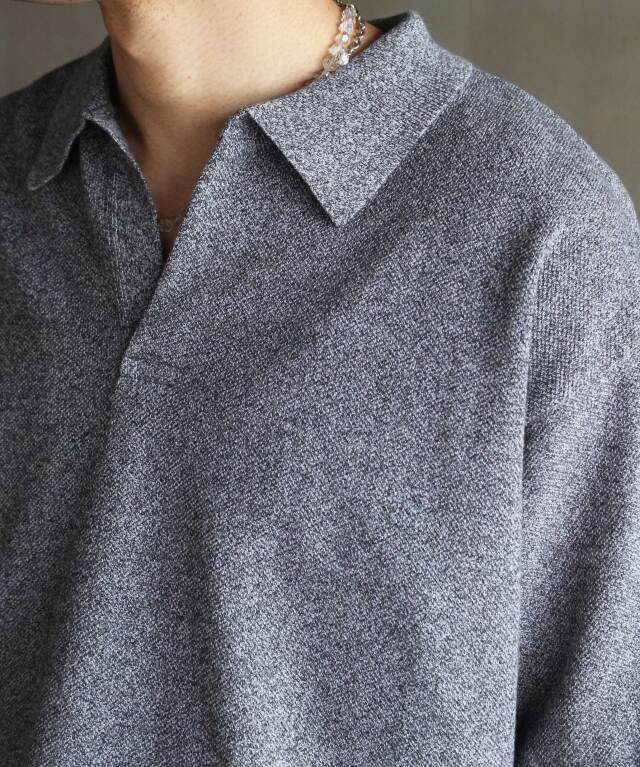 crepuscule Moss Stitch Polo D.Gray - Mens | rroomm onlinestore