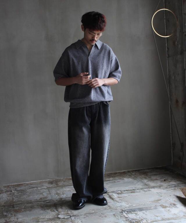 crepuscule Moss Stitch Polo サイズ1 ブラック Moss Stitch Polo | crepuscule(クレプスキュール) / トップス