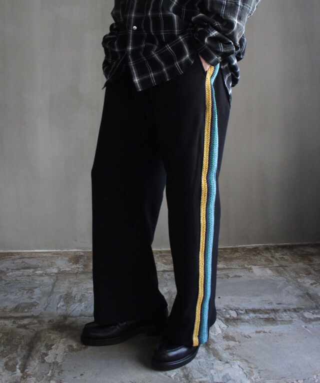 PERS PROJECTS HANDMADE KNIT LINE CAPOEIRA PANTS BLACK - Mens