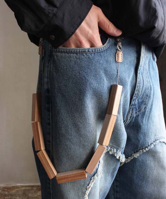 【Hender Scheme】brock wallet chain Hender Scheme block wallet chain natural - Mens | rroomm
