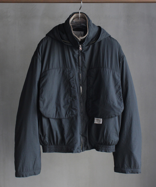 RANRA PURS PADDED NYLON HOODIE JACKET PEAT - Mens