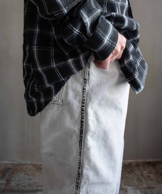 beautiful people left hand twill carved denim pants