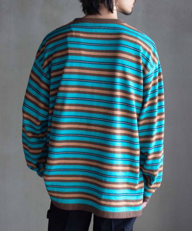 crepuscule rroomm 別注　リバーシブル　セーター crepuscule EX BORDER PULL OVER BROWN/GREEN - Mens | rroomm