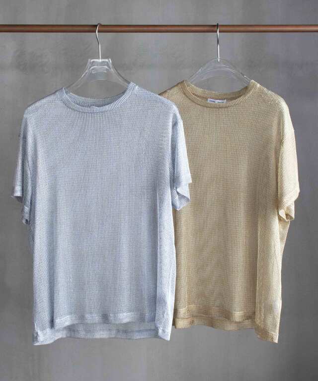 CMMN SWDN Fluid metallic net t-shirt in relaxed fit  - Mens