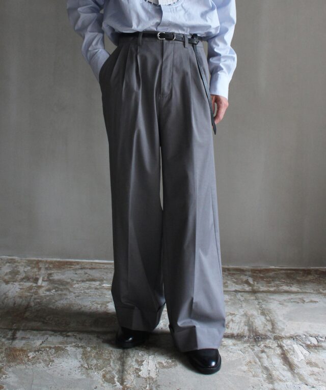 RL VB SEMI WIDE TUCK SLACKS GREY - Mens | rroomm onlinestore