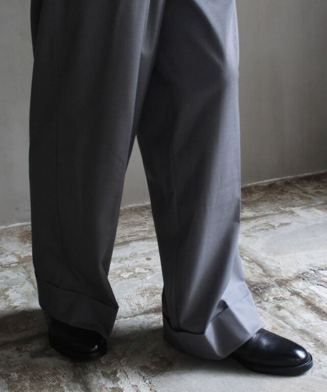 RL VB SEMI WIDE TUCK SLACKS GREY - Mens | rroomm onlinestore