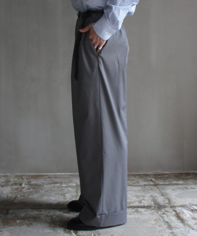 RL VB SEMI WIDE TUCK SLACKS GREY - Mens | rroomm onlinestore