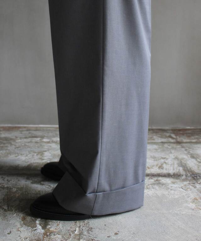 RL VB SEMI WIDE TUCK SLACKS GREY - Mens | rroomm onlinestore