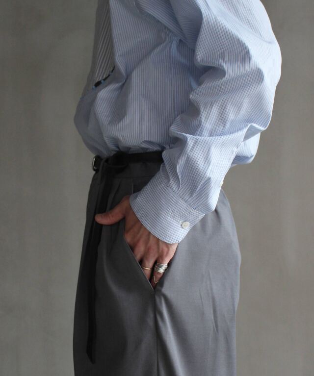 RL VB SEMI WIDE TUCK SLACKS GREY - Mens | rroomm onlinestore