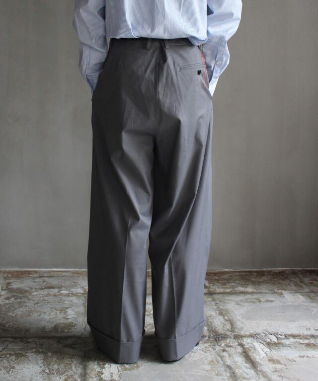 RL VB SEMI WIDE TUCK SLACKS GREY - Mens | rroomm onlinestore