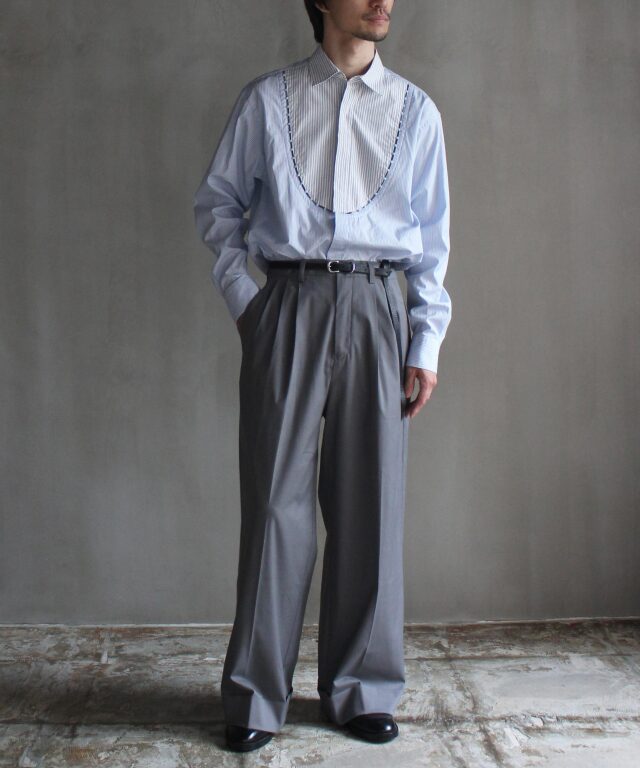 RL VB SEMI WIDE TUCK SLACKS GREY - Mens | rroomm onlinestore