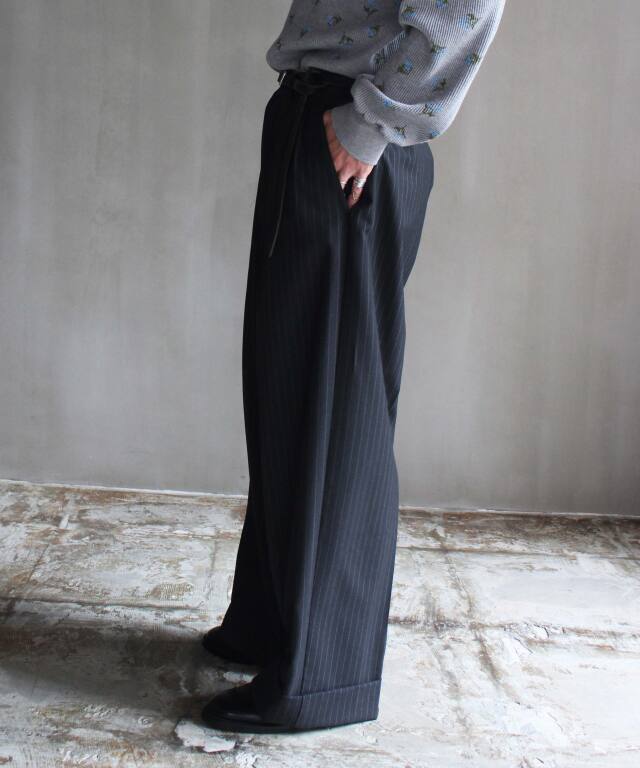 RL VB SEMI WIDE TUCK SLACKS PIN STRIPE - Mens | rroomm