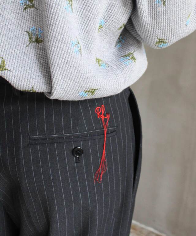 RL VB SEMI WIDE TUCK SLACKS PIN STRIPE - Mens | rroomm onlinestore