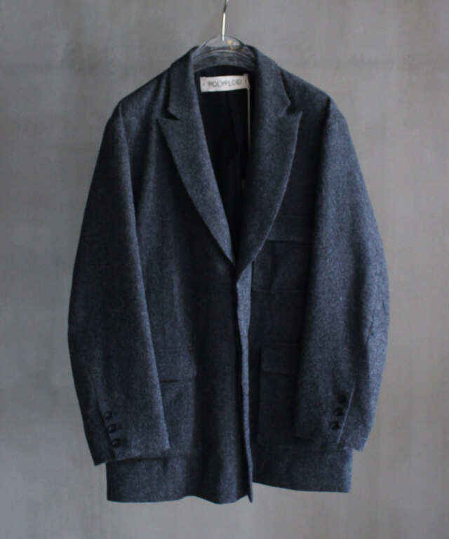 POLYPLOID LONG JACKET C CHARCOAL -