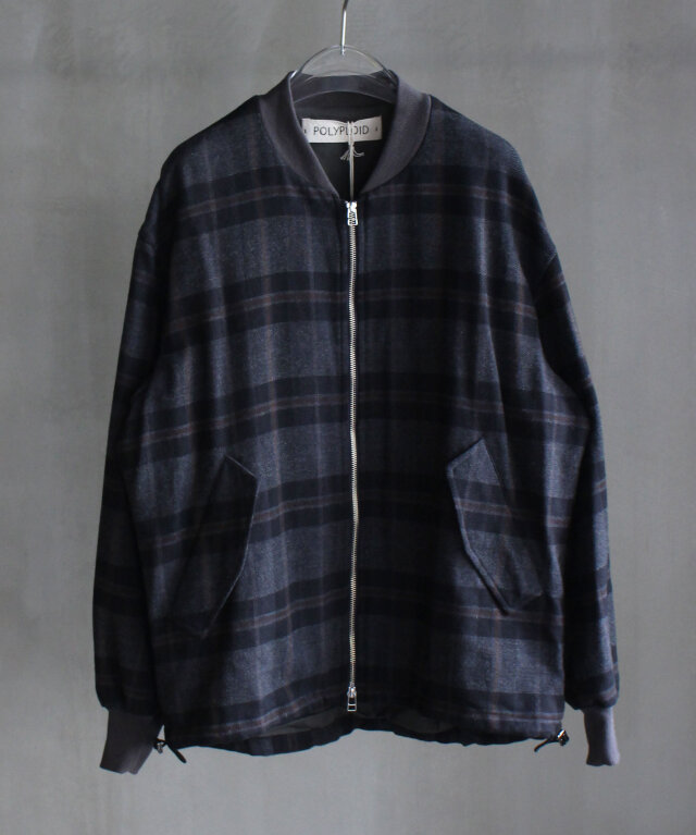 POLYPLOID BOMBER JACKET C GRAY CHECK -
