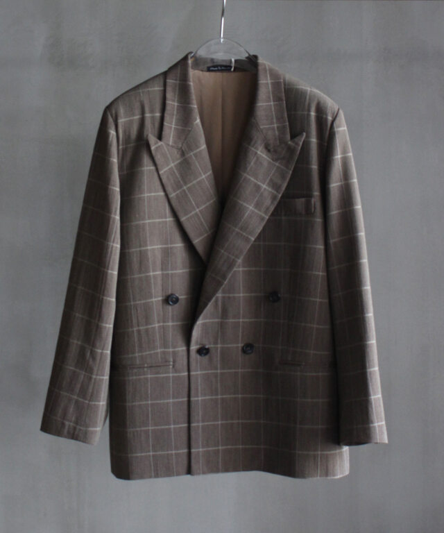 colbo Double Breasted Blazer Vintage Brown Plaid -