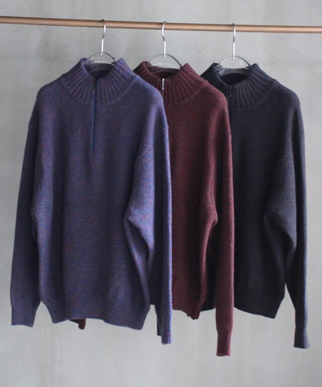 crepuscule Wool Kanoko Half Zip P/O