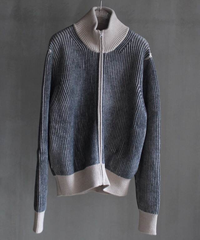 RANRA LAHAR FULL ZIP CARDIGAN PEWTER -