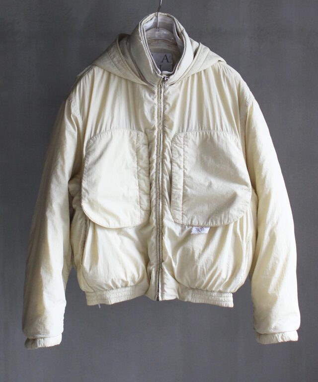 RANRA PURS PADDED NYLON HOODIE JACKET PUTTY -