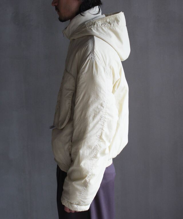 RANRA PURS PADDED NYLON HOODIE JACKET PUTTY - | rroomm onlinestore