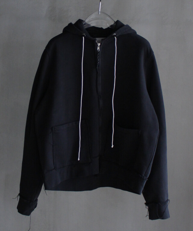 CAMIEL FORTGENS FITTED ZIP HOODIE BLACK -