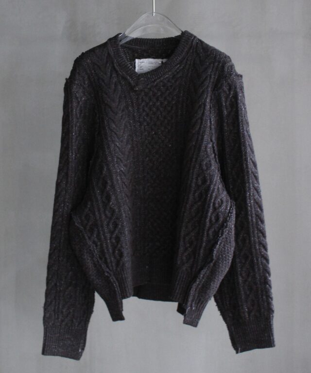 CAMIEL FORTGENS FRANKENSTEIN CALBE KNIT NATURAL BROWN GLITTER -