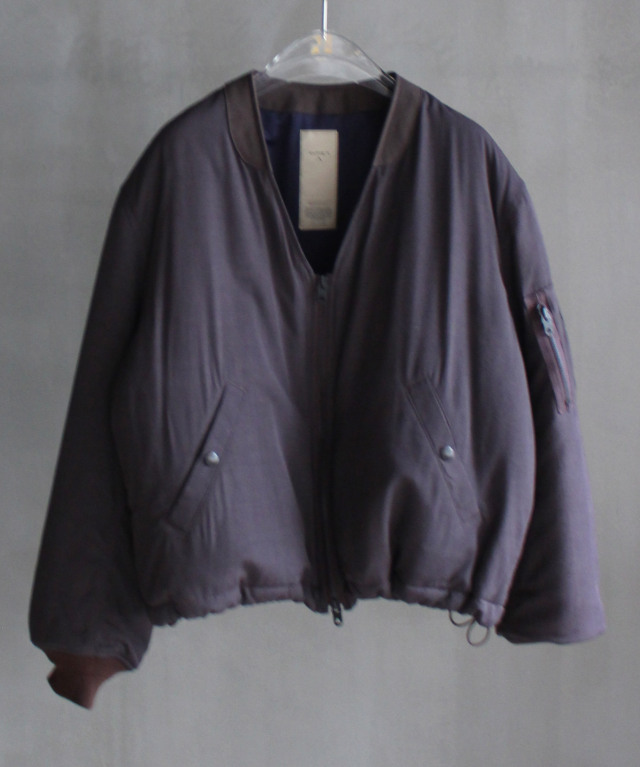 ANTHEM A PIGMENT AND DYE PUFFER MILITARY BLOUSON DUSTY BROWN -