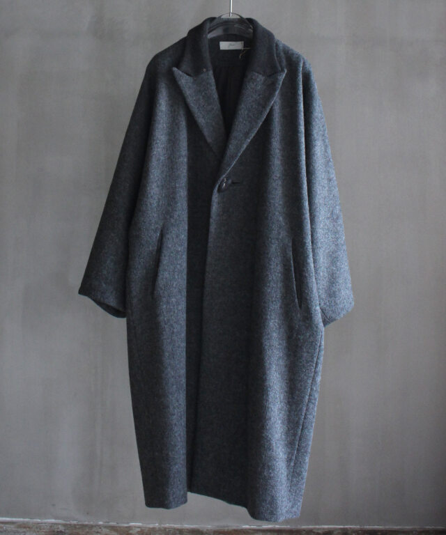 amachi. Covered  Coat-017(Petrified wood buttun) Mix Gray -