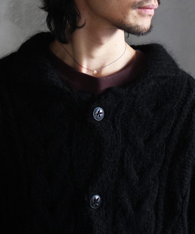KAKAN HANDSPUN CONBI CARDIGAN Black - | rroomm onlinestore（ルーム