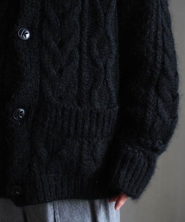 KAKAN HANDSPUN CONBI CARDIGAN Black - | rroomm onlinestore（ルーム