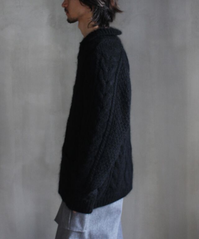 KAKAN HANDSPUN CONBI CARDIGAN Black - | rroomm onlinestore（ルーム