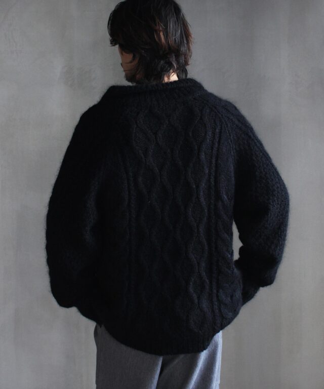 KAKAN HANDSPUN CONBI CARDIGAN Black - | rroomm onlinestore（ルーム