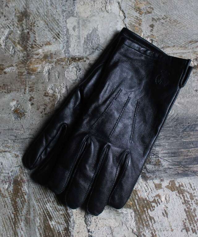 DEADSTOCK ITALY Carabinieri LEATHER GLOVE BLACK -