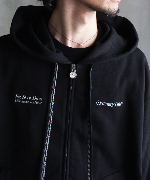 SHINYAKOZUKA ORDINARY OLD STYLE ZIP HOODIE(ISSUE#7) BLACK