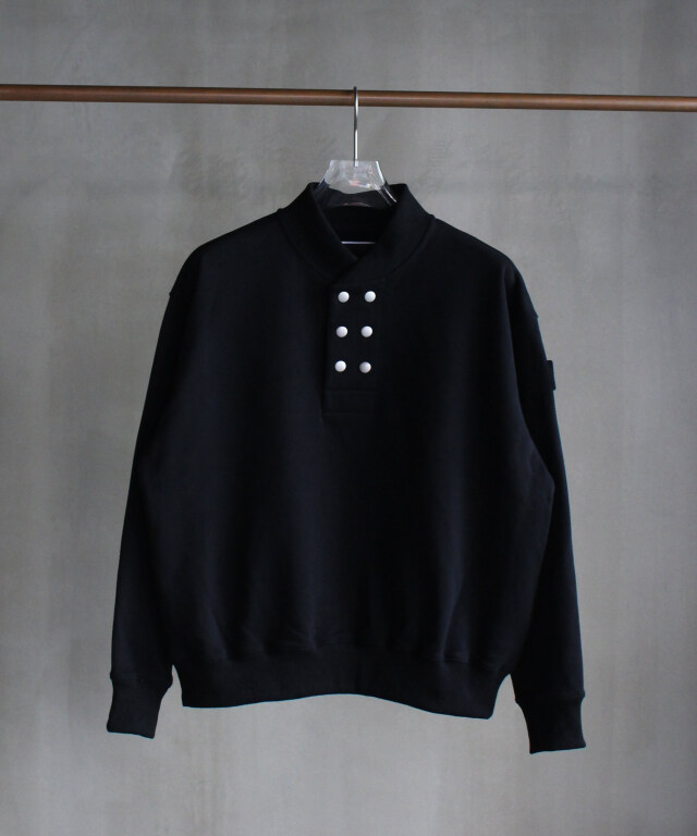 PHINGERIN DOUBLE HENLEY SWEATSHIRT BLACK -