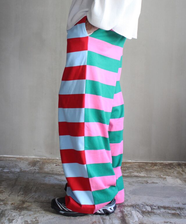 TSTS G.F.G.S DOUBLE SIDED STRIPE PANTS PINK,GREEN,SAXE AND RED