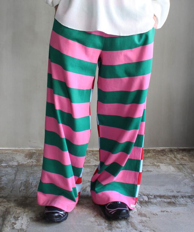 TSTS G.F.G.S DOUBLE SIDED STRIPE PANTS PINK,GREEN,SAXE AND RED