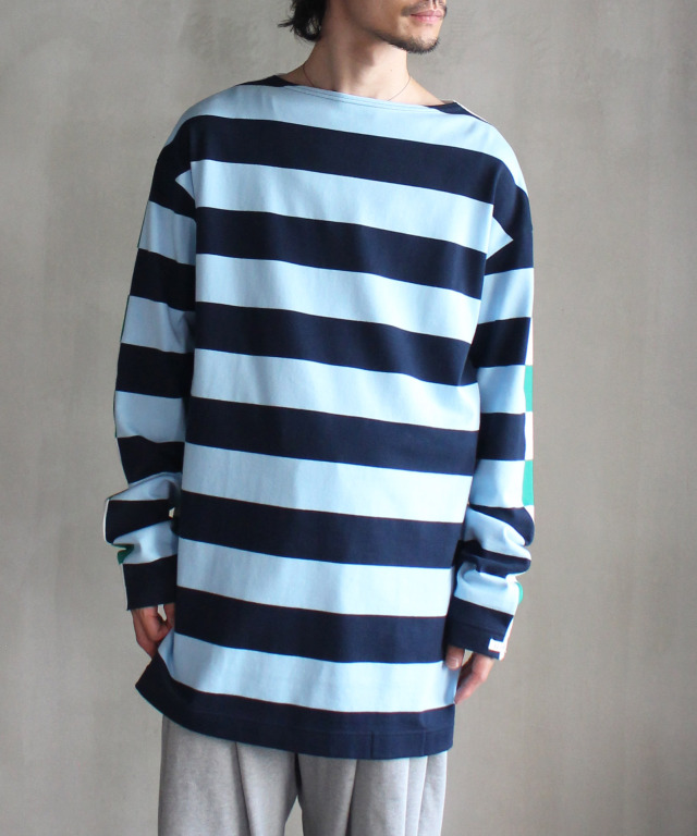 TSTS G.F.G.S DOUBLE SIDED STRIPE SHIRT SAX E,NAVY,WHITE AND GREEN -