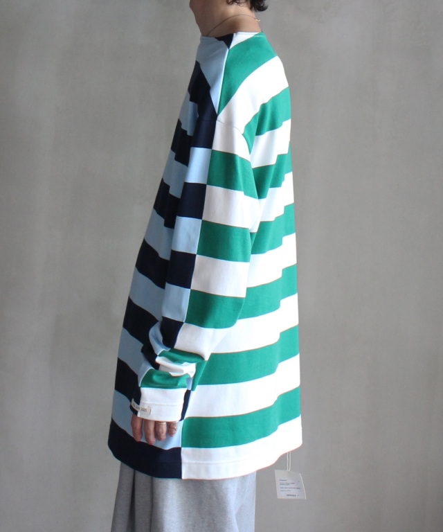 トップス TSTS G.F.G.S. DOUBLE SIDED STRIPED SHIRT TSTS / G.F.G.S. DOUBLE SIDED STRIPED SHIRT 2 / SAXE , BLUE