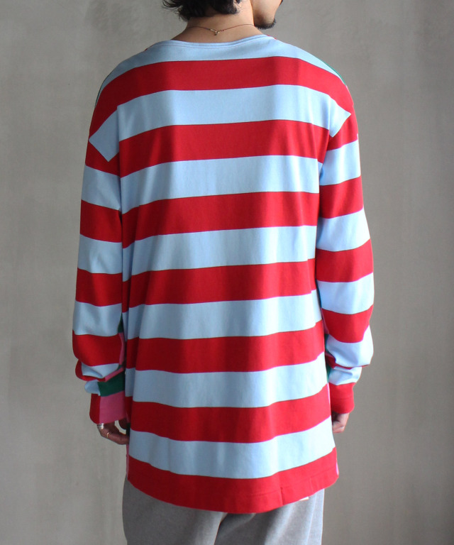 TSTS G.F.G.S DOUBLE SIDED STRIPE SHIRT PINK,GREEN,SAXE AND RED