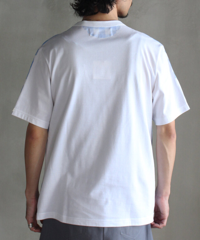 TSTS GINGHAM PRINT POCKET T-SHIRT WHIT AND SAXE BLUE - | rroomm