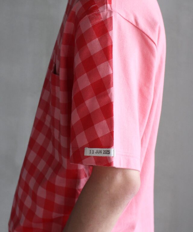 TSTS GINGHAM PRINT POCKET T-SHIRT PINK AND RED - | rroomm