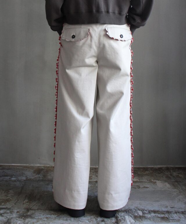 TSTS SPEECH BUBBLES TROUSERS BEGE AND RED GINGHAM - | rroomm